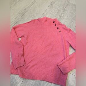 J. Crew Pink Button-Detail Sweater